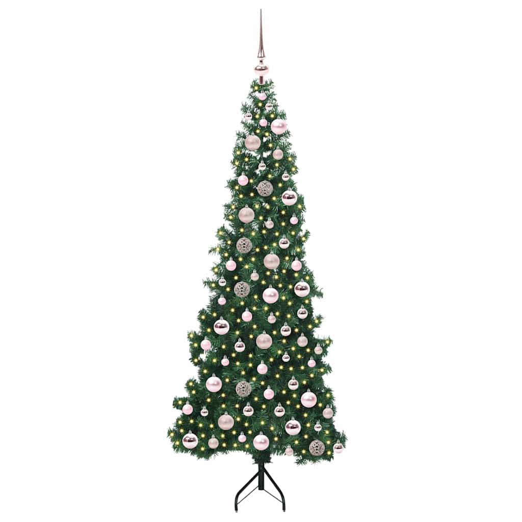 Hjørne Kunstig Jul Tre med 300 LED grønn 180 cm PVC og metall