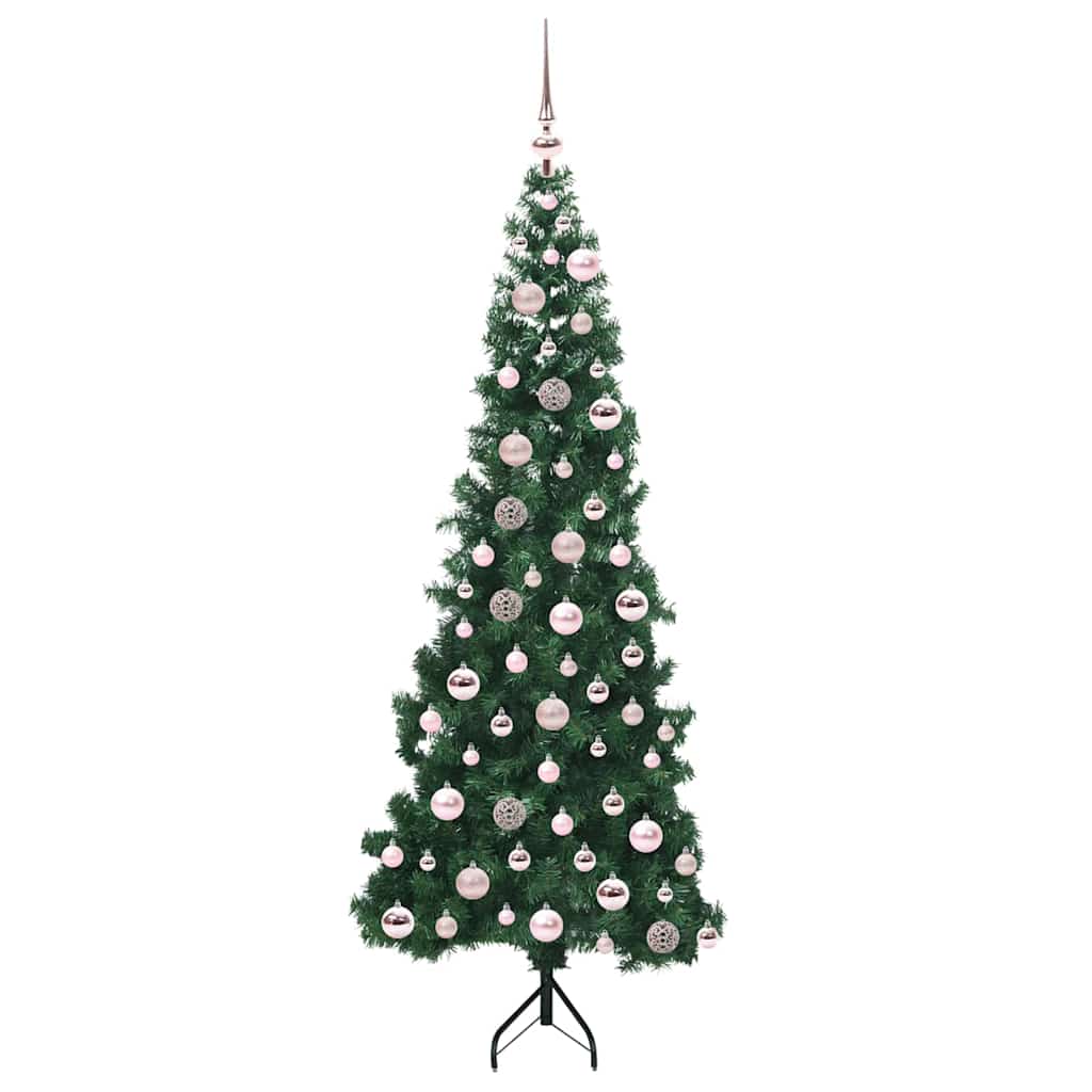 Hjørne Kunstig Jul Tre med 300 LED grønn 180 cm PVC og metall