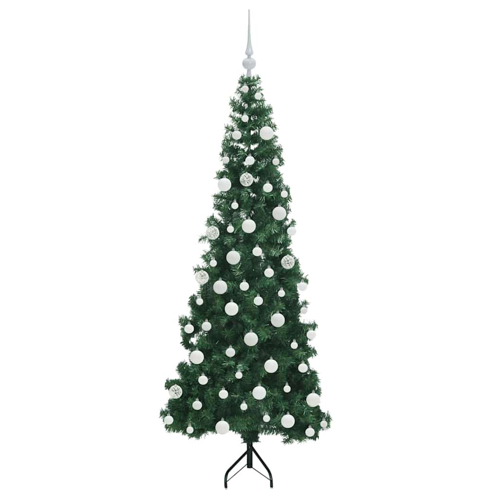 Hjørne Kunstig Jul Tre med 300 LED grønn 180 cm PVC og metall