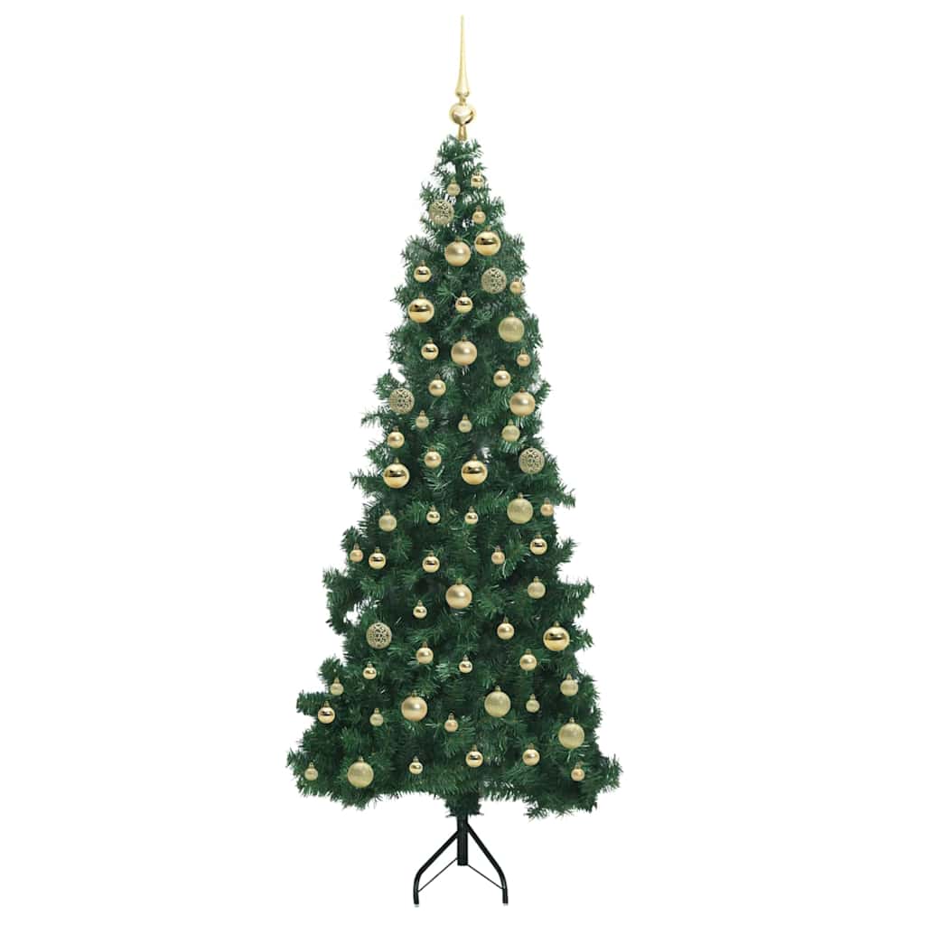Hjørne Kunstig Jul Tre med 300 LED grønn 180 cm PVC og metall