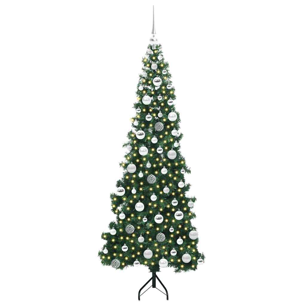 Hjørne Kunstig Jul Tre med 300 LED grønn 180 cm PVC og metall