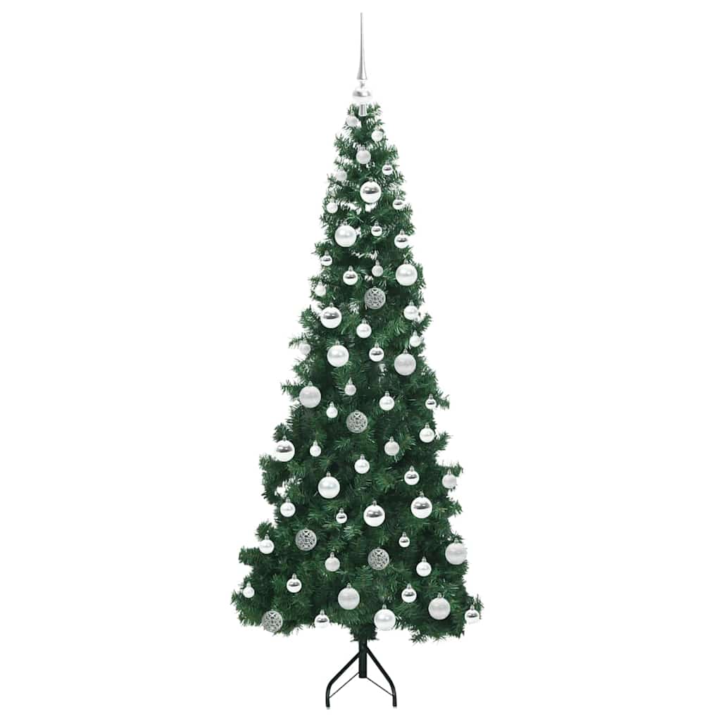 Hjørne Kunstig Jul Tre med 300 LED grønn 180 cm PVC og metall