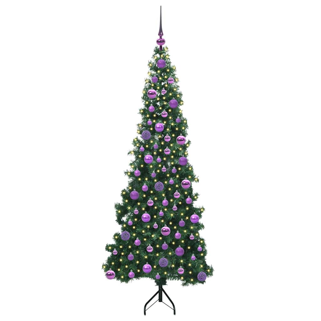 Hjørne Kunstig Jul Tre med 300 LED grønn 180 cm PVC og metall