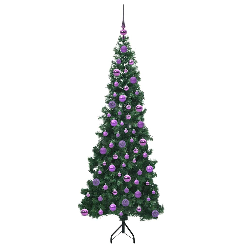 Hjørne Kunstig Jul Tre med 300 LED grønn 180 cm PVC og metall