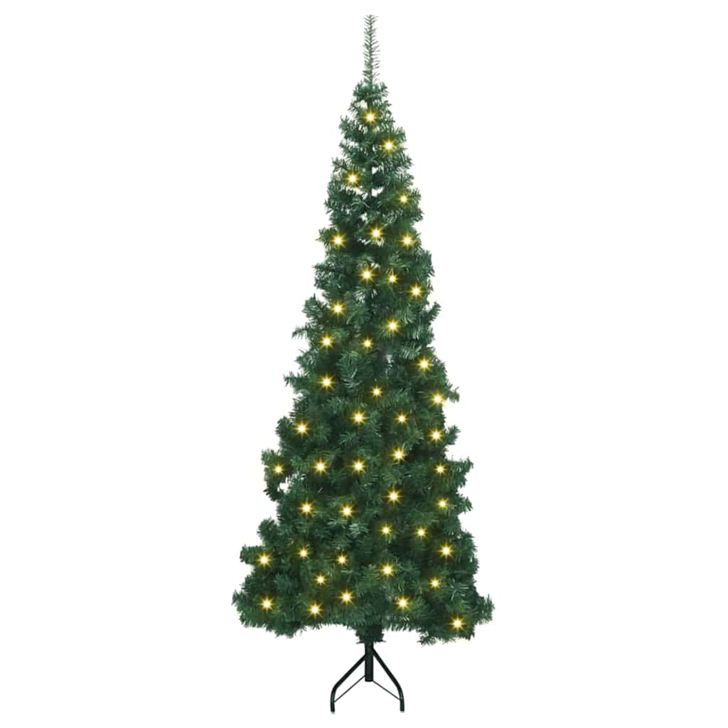Hjørne Kunstig Jul Tre med 300 LED grønn 210 cm PVC og metall