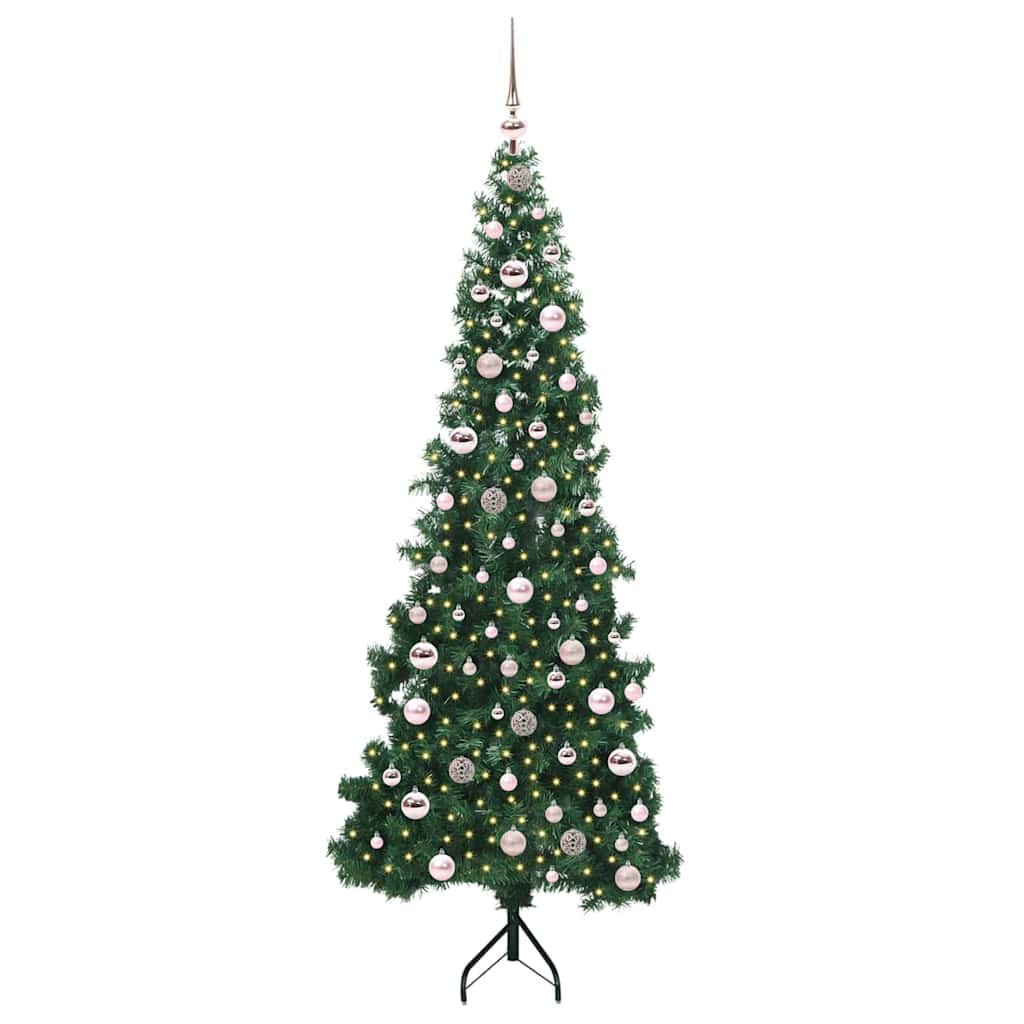 Hjørne Kunstig Jul Tre med 300 LED grønn 210 cm PVC og metall