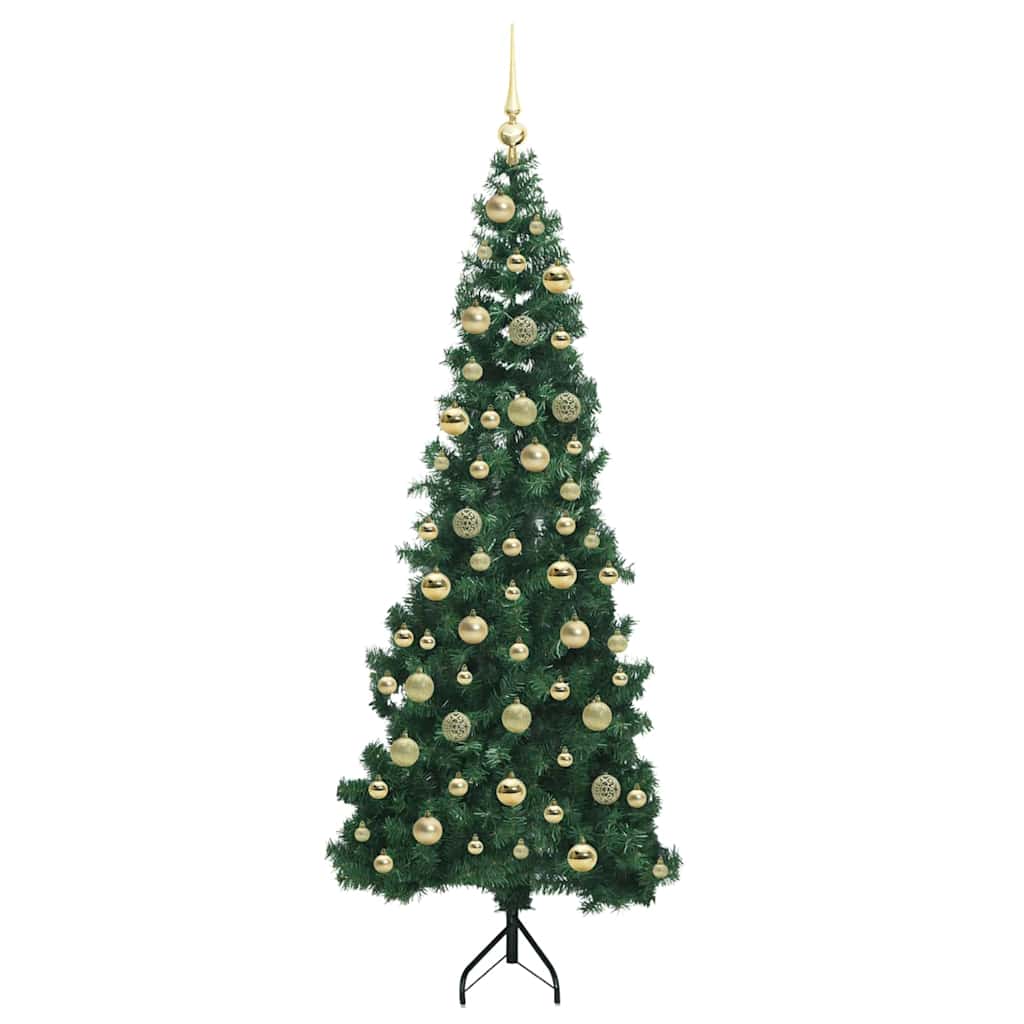 Hjørne Kunstig Jul Tre med 300 LED grønn 210 cm PVC og metall