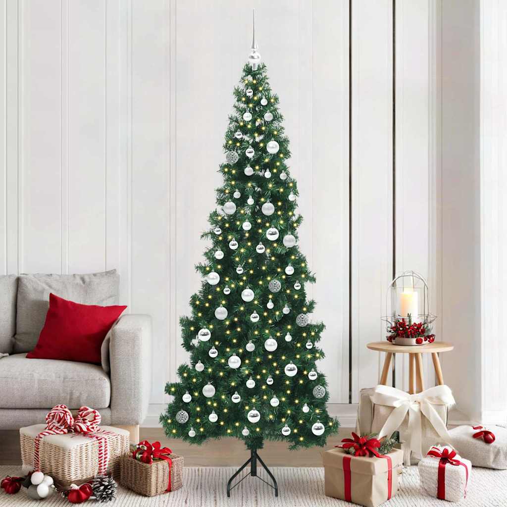 Hjørne Kunstig Jul Tre med 300 LED grønn 210 cm PVC og metall