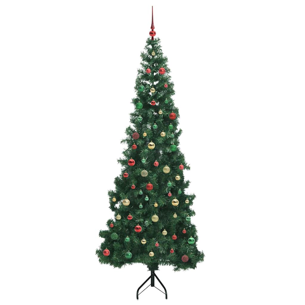 Hjørne Kunstig Jul Tre med 300 LED grønn 210 cm PVC og metall