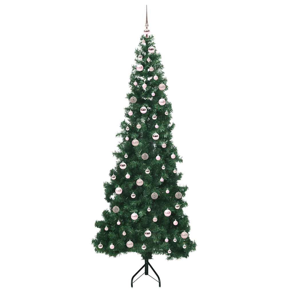 Hjørne Kunstig Jul Tre med 300 LED grønn 240 cm PVC og metall