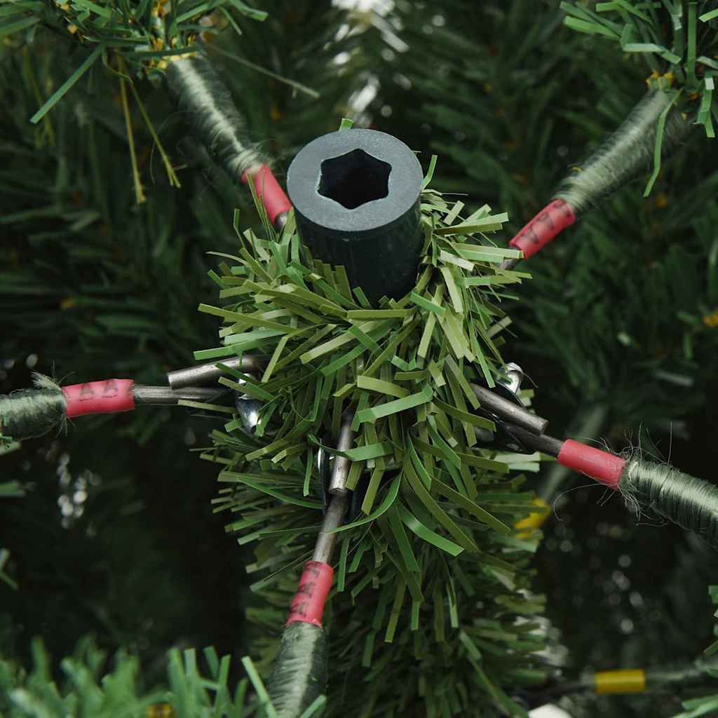 Kunstig sammensatt juletre med 150 LED grønn 120 cm PE og PVC