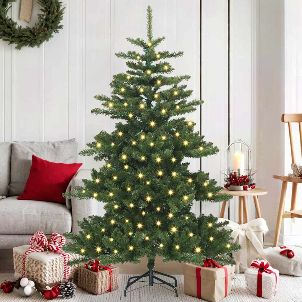 Kunstig sammensatt juletre med 150 LED grønn 150 cm PVC