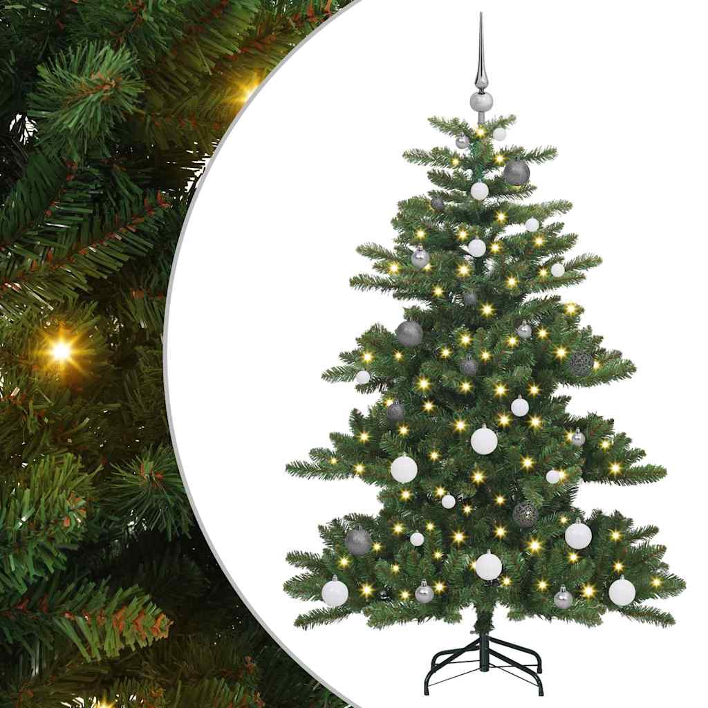 Kunstig sammensatt juletre med 150 LED-lamper grønn 150 cm PVC