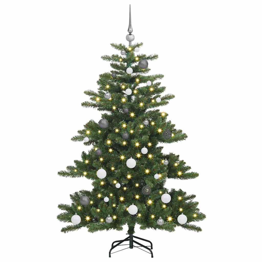 Kunstig sammensatt juletre med 150 LED-lamper grønn 150 cm PVC