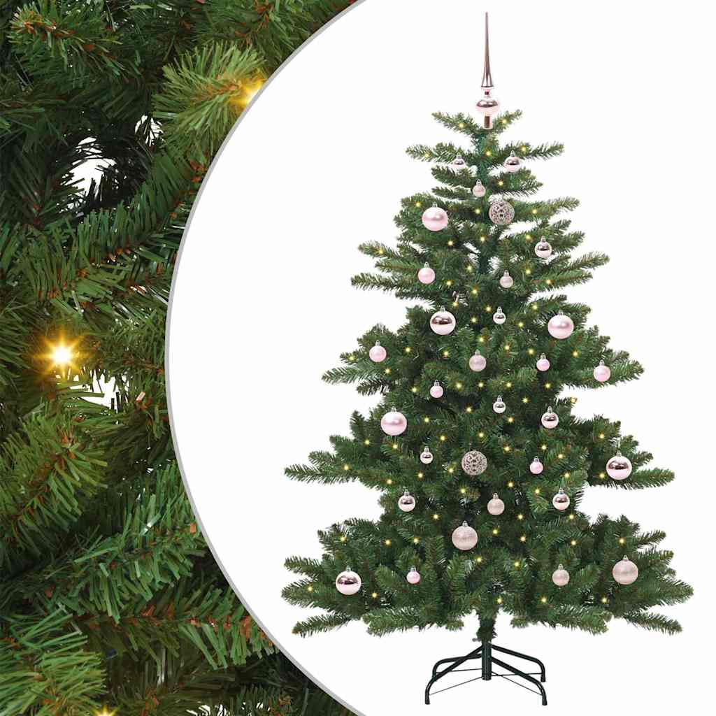 Kunstig sammensatt juletre med 150 LED-lamper grønn 150 cm PVC