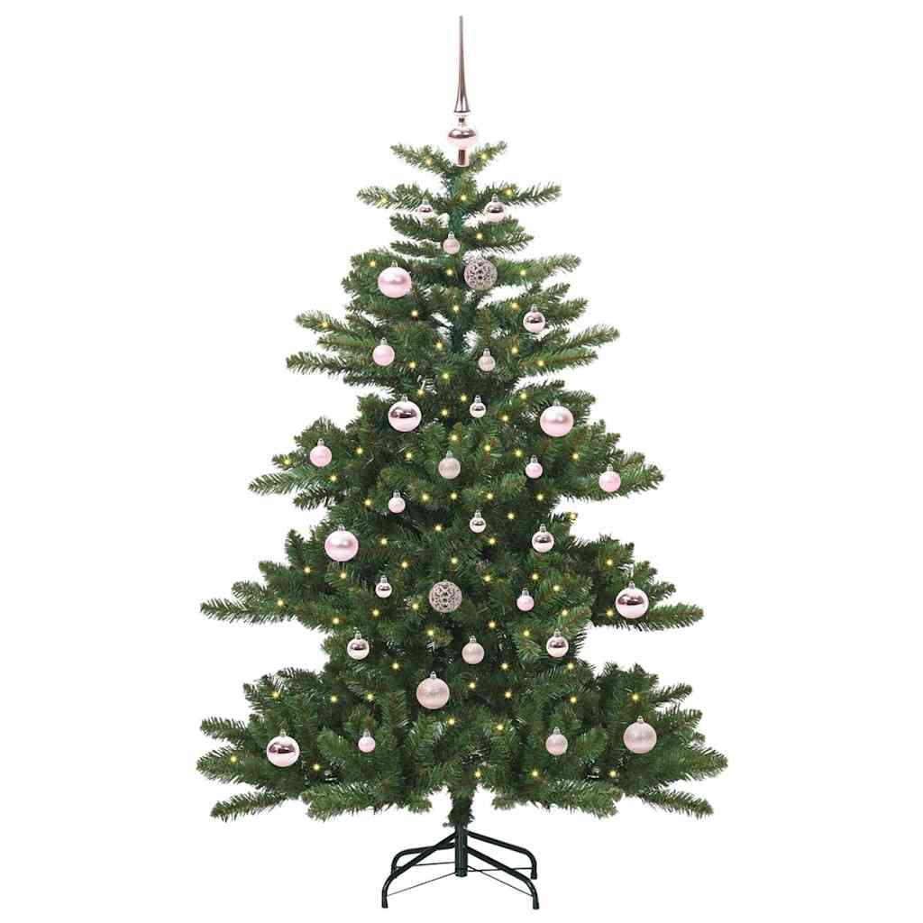 Kunstig sammensatt juletre med 150 LED-lamper grønn 150 cm PVC