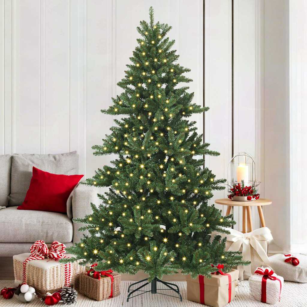 Kunstig sammensatt juletre med 300 LED-er grønn 180 cm PVC