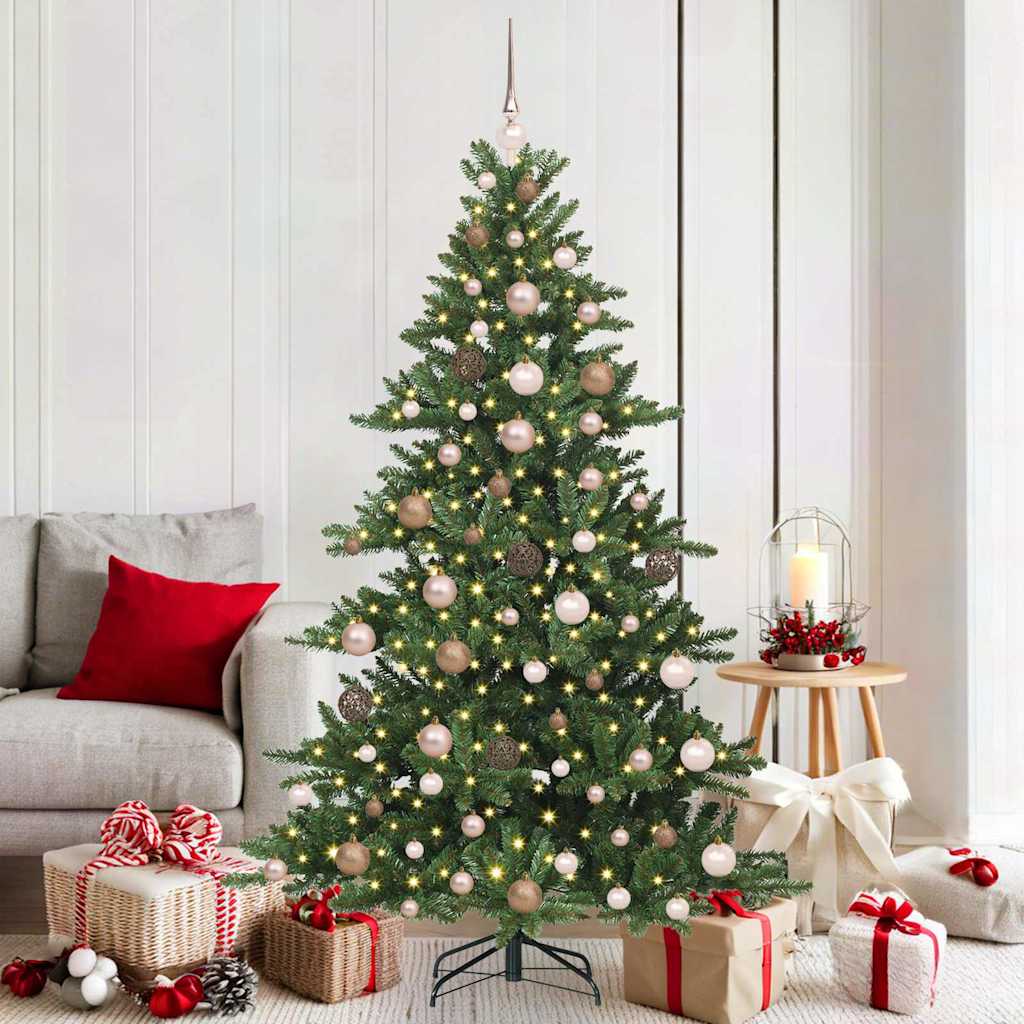 Kunstig sammensatt juletre med 300 LED-er grønn 180 cm PVC