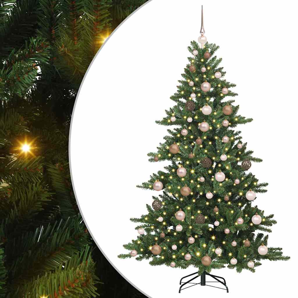 Kunstig sammensatt juletre med 300 LED-er grønn 180 cm PVC
