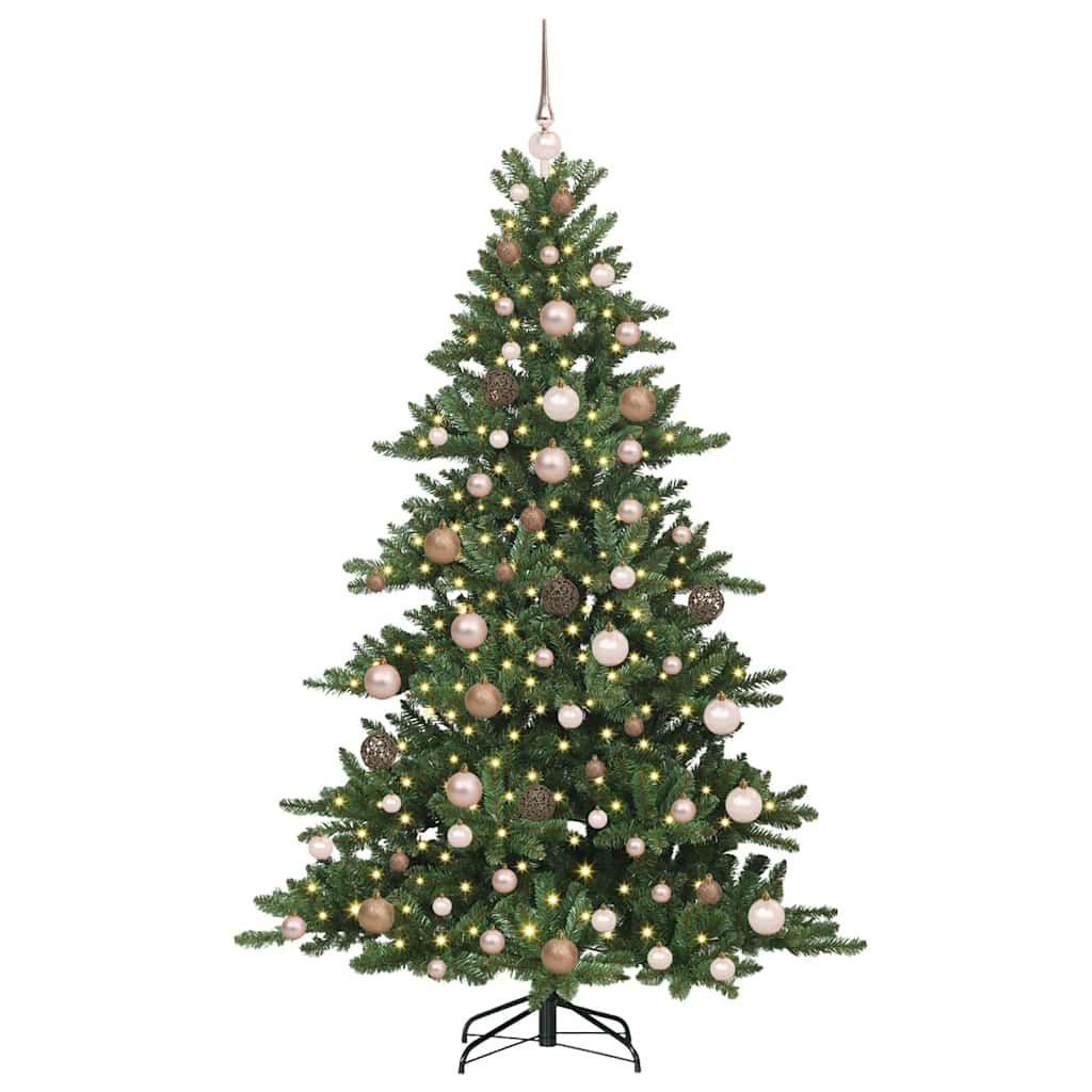 Kunstig sammensatt juletre med 300 LED-er grønn 180 cm PVC