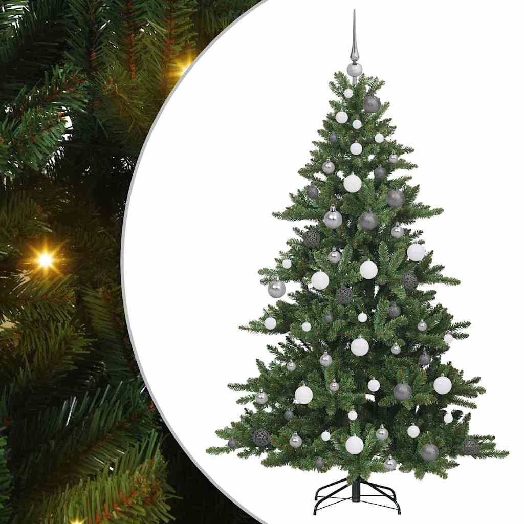 Kunstig sammensatt juletre med 300 LED-er grønn 180 cm PVC