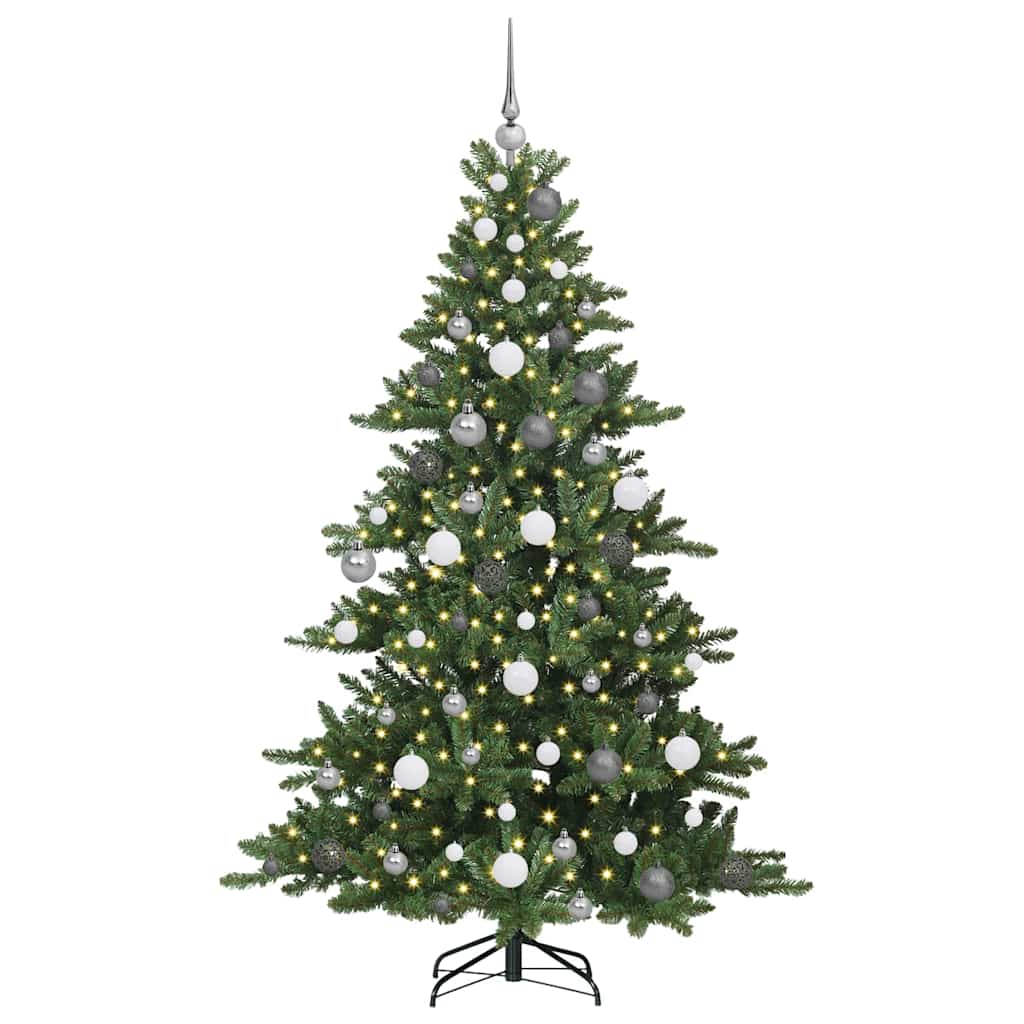 Kunstig sammensatt juletre med 300 LED-er grønn 180 cm PVC