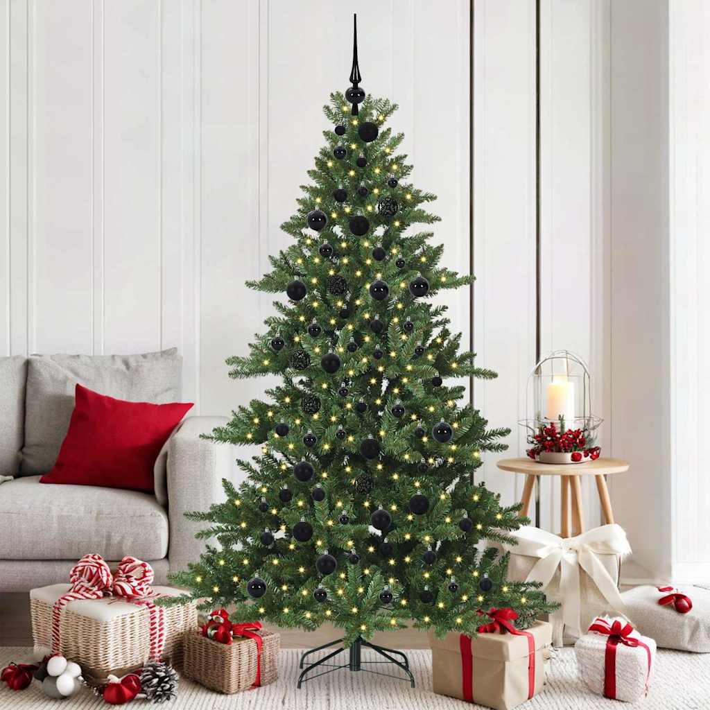 Kunstig sammensatt juletre med 300 LED-er grønn 180 cm PVC