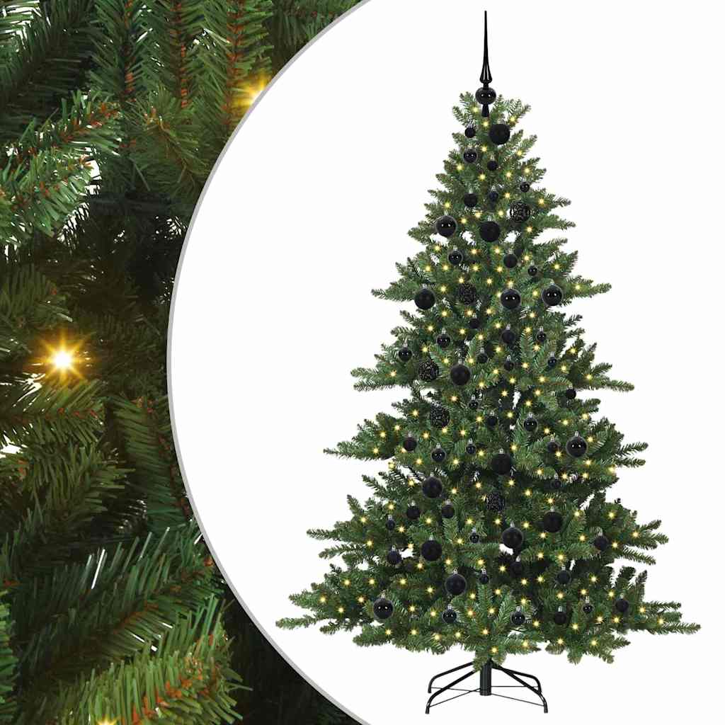 Kunstig sammensatt juletre med 300 LED-er grønn 180 cm PVC