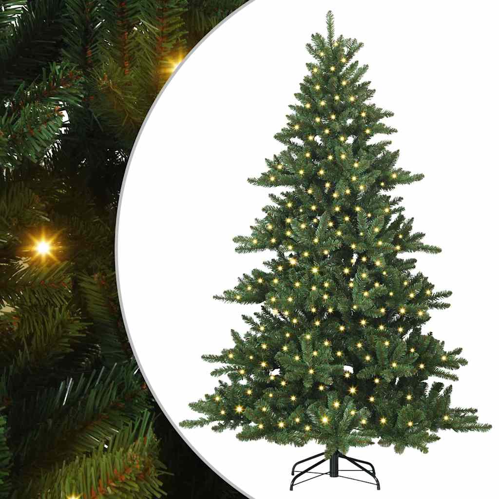 Kunstig sammensatt juletre med 300 LED-er grønn 210 cm PVC