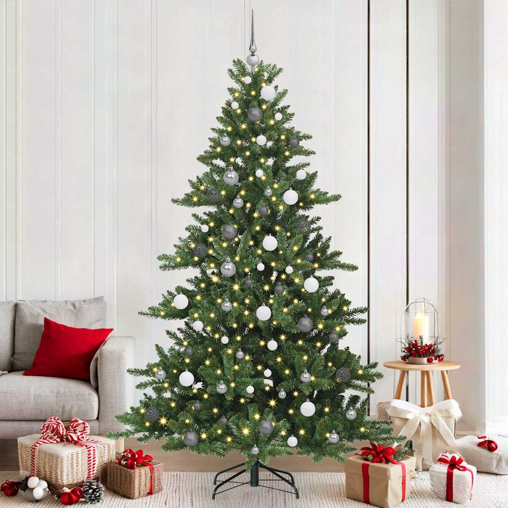 Kunstig sammensatt juletre med 300 LED-er grønn 210 cm PVC