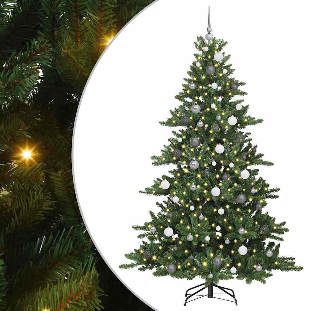 Kunstig sammensatt juletre med 300 LED-er grønn 210 cm PVC