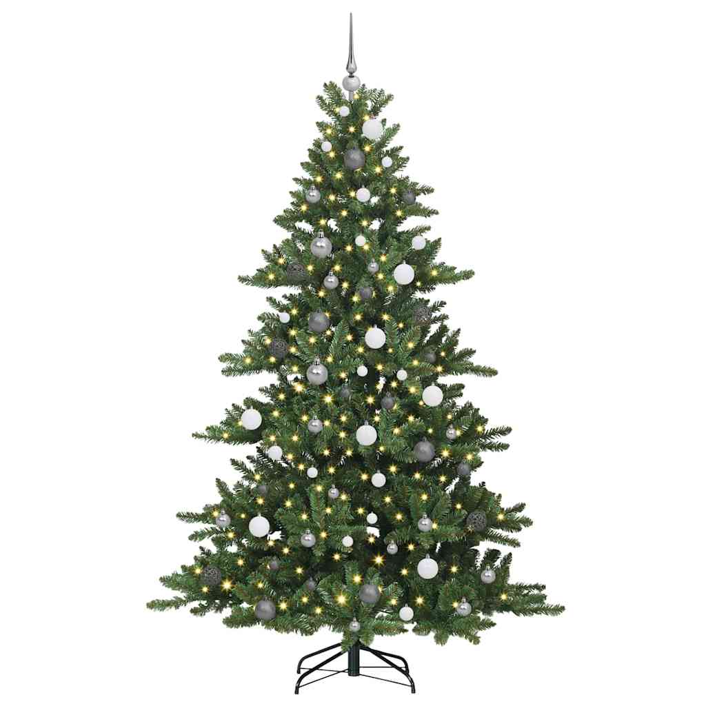 Kunstig sammensatt juletre med 300 LED-er grønn 210 cm PVC