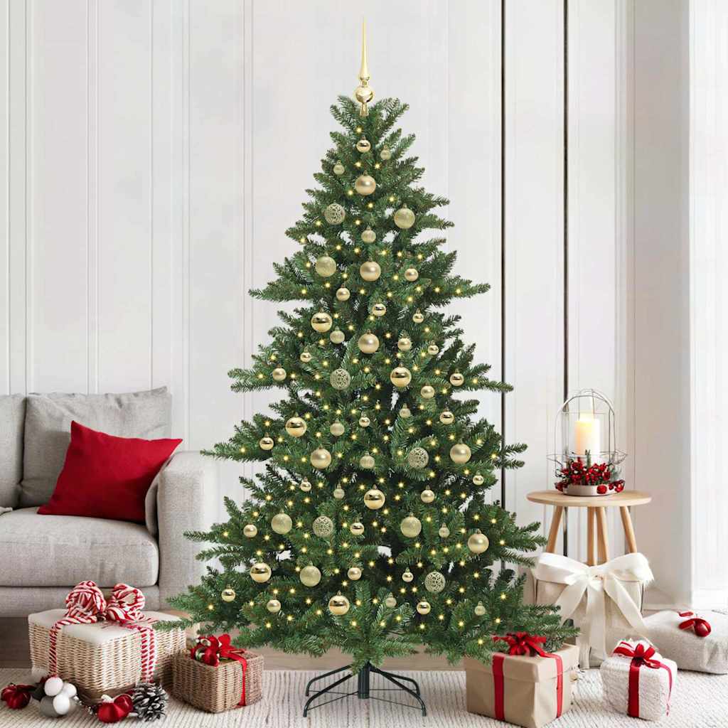 Kunstig sammensatt juletre with LEDs med stativ 210cm PVC