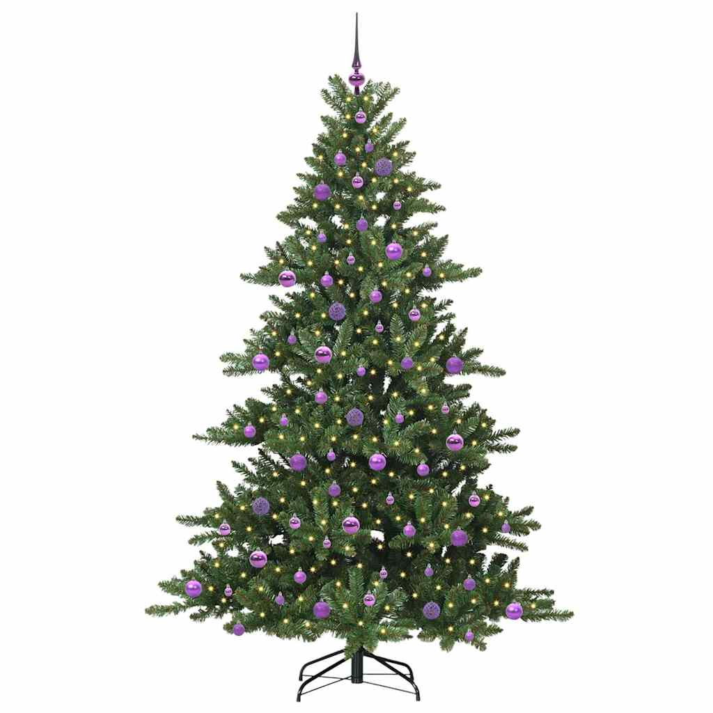 Kunstig sammensatt juletre with LEDs med stativ 210cm PVC