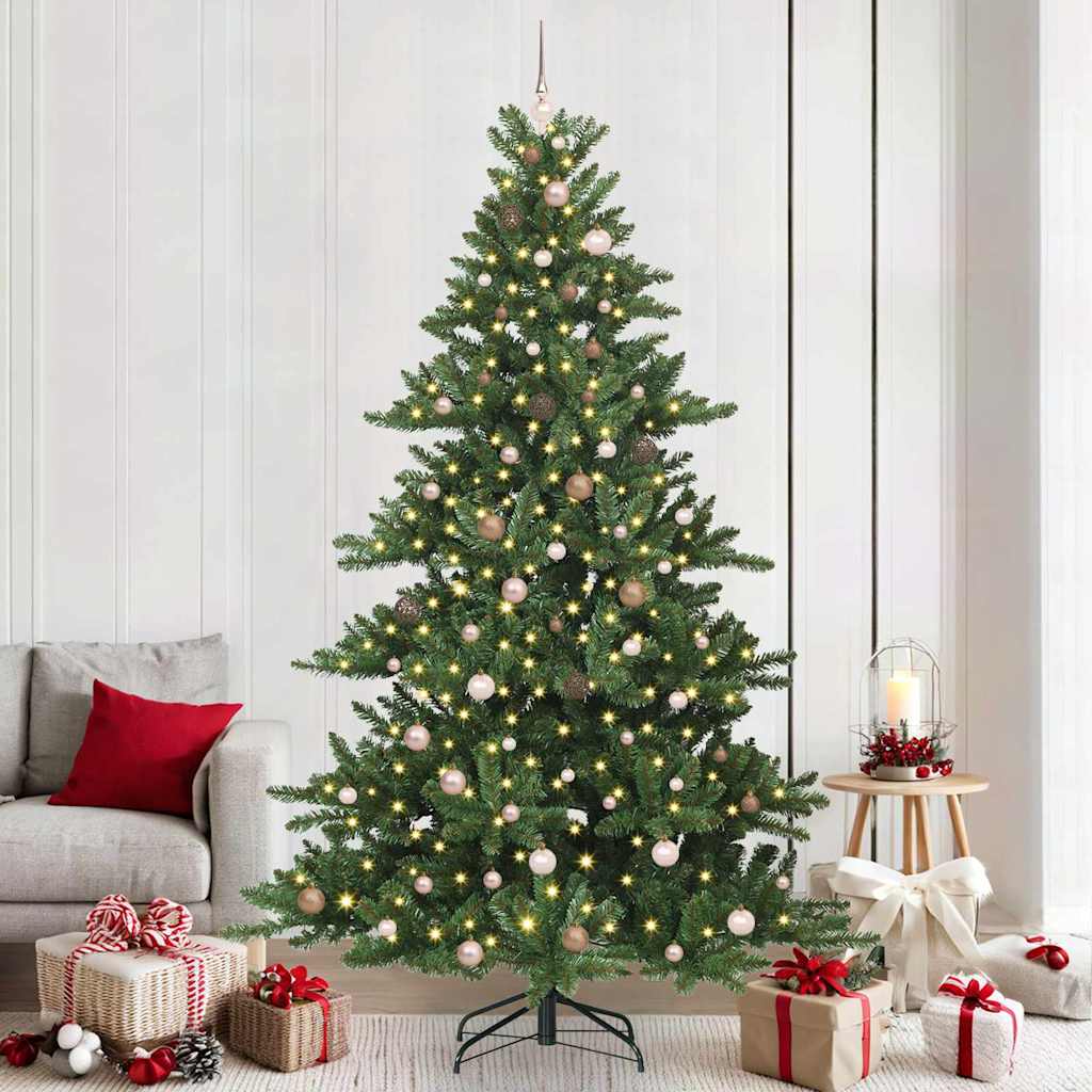 Kunstig sammensatt juletre med 300 LED-er grønn 240 cm PVC