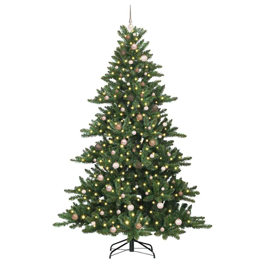Kunstig sammensatt juletre med 300 LED-er grønn 240 cm PVC