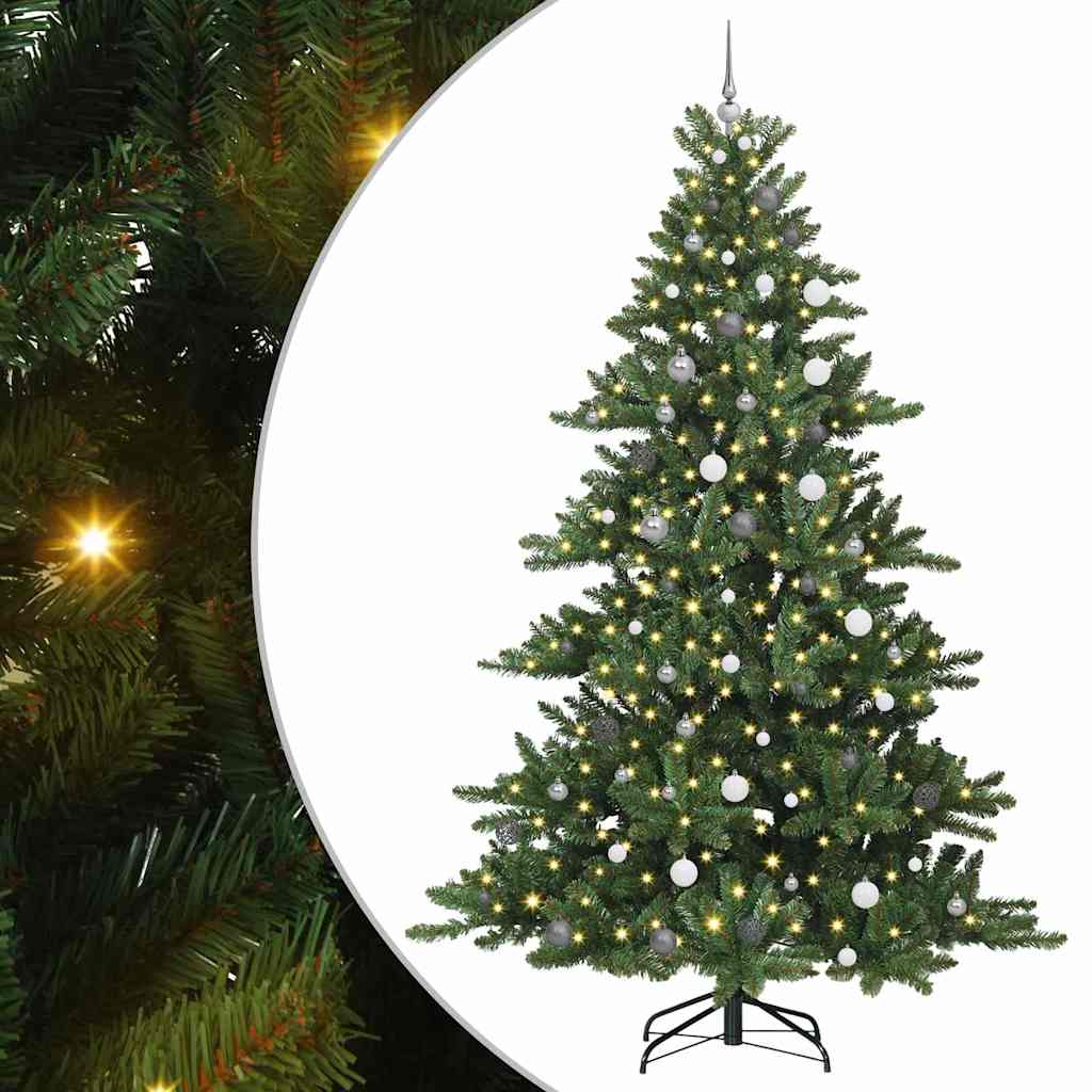Kunstig sammensatt juletre med 300 LED-er grønn 240 cm PVC