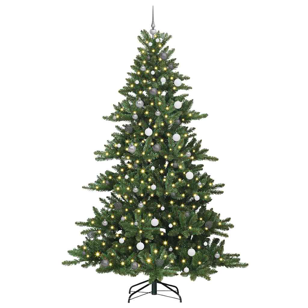 Kunstig sammensatt juletre med 300 LED-er grønn 240 cm PVC