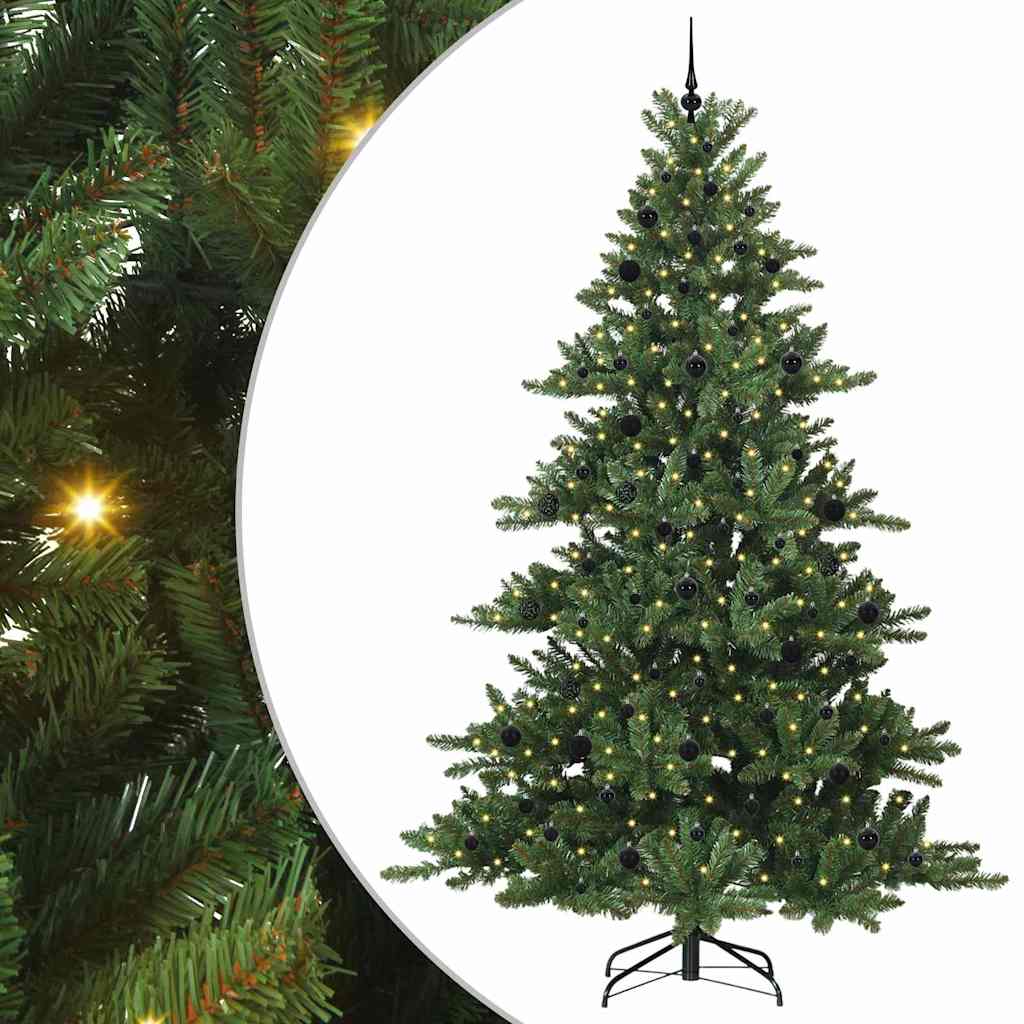 Kunstig sammensatt juletre med 300 LED-er grønn 240 cm PVC