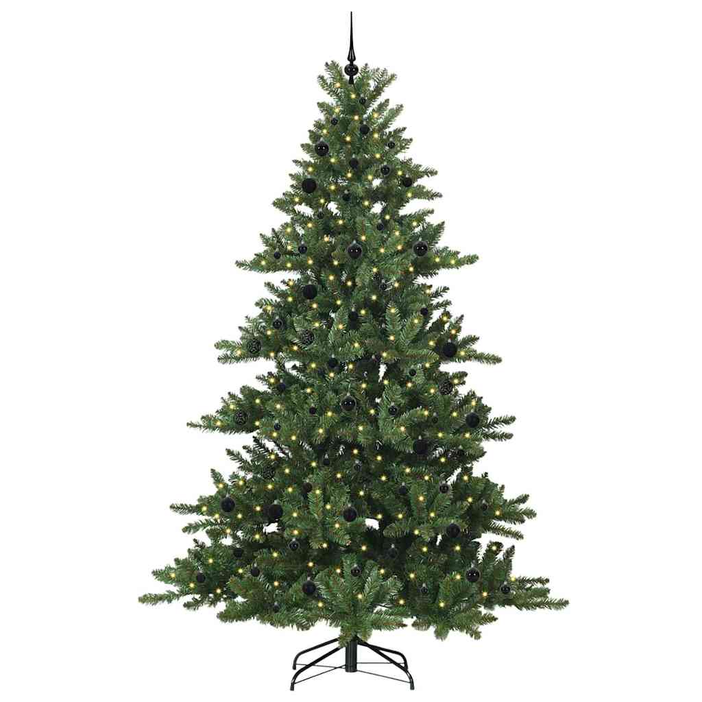 Kunstig sammensatt juletre med 300 LED-er grønn 240 cm PVC