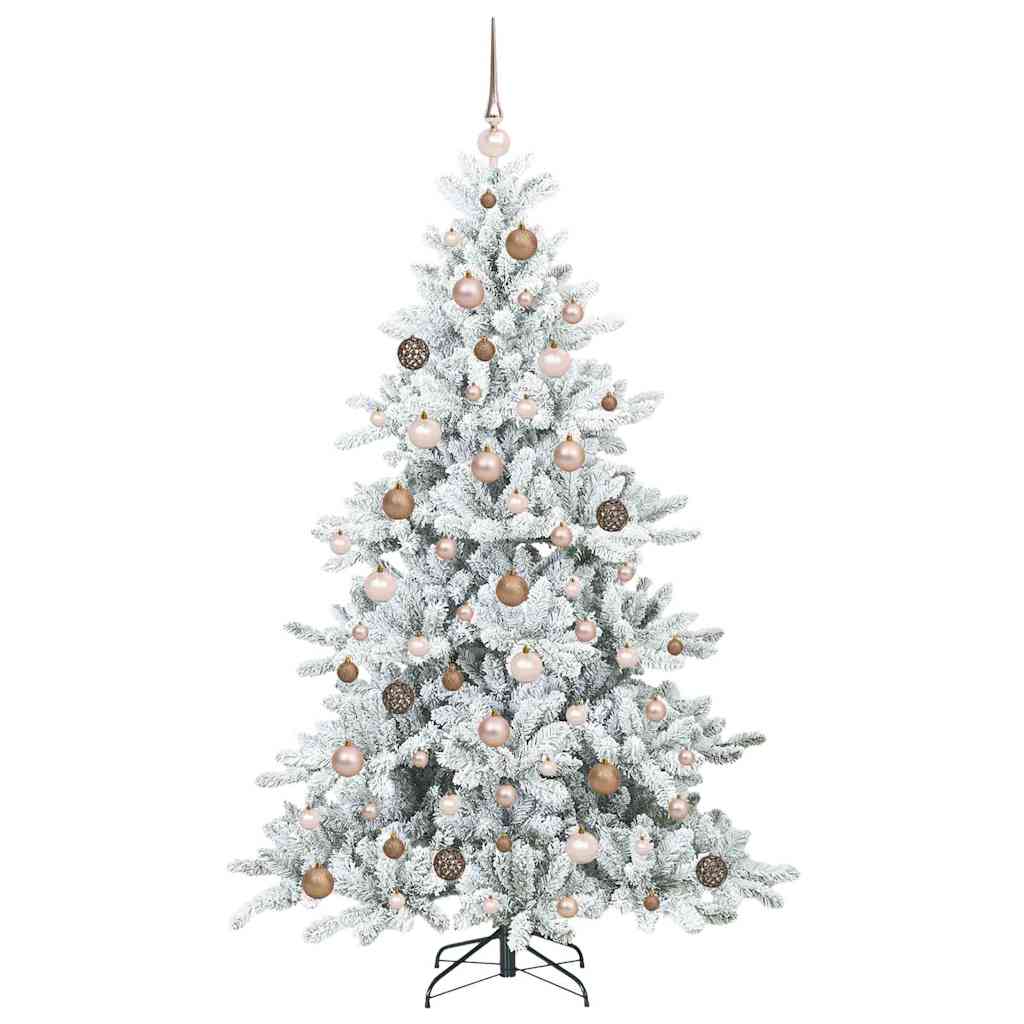 Kunstig sammensatt juletre med 300 LED-er Hvit 180 cm PVC