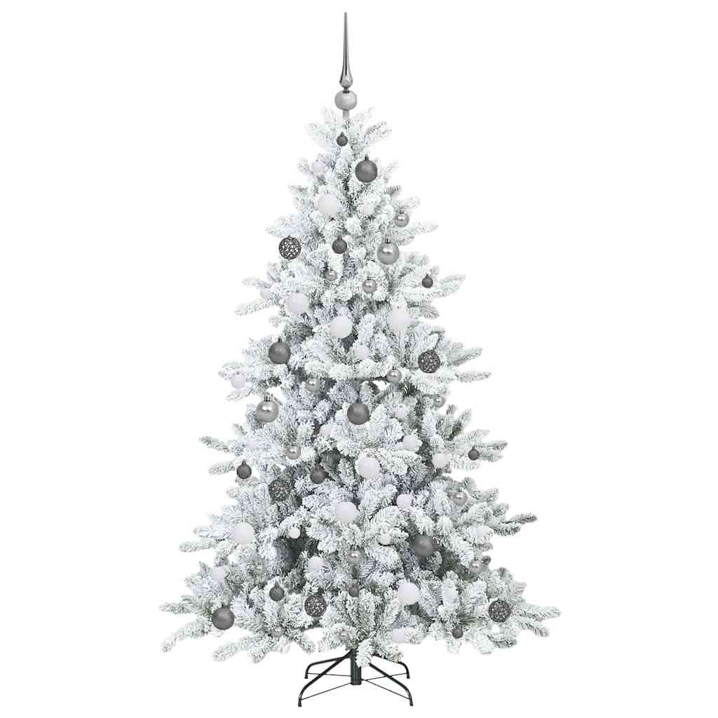 Kunstig sammensatt juletre med 300 LED-er Hvit 180 cm PVC