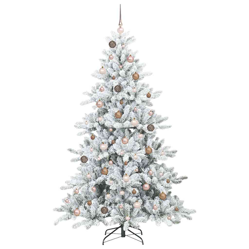 Kunstig sammensatt juletre med 300 LED-er Hvit 210 cm PVC