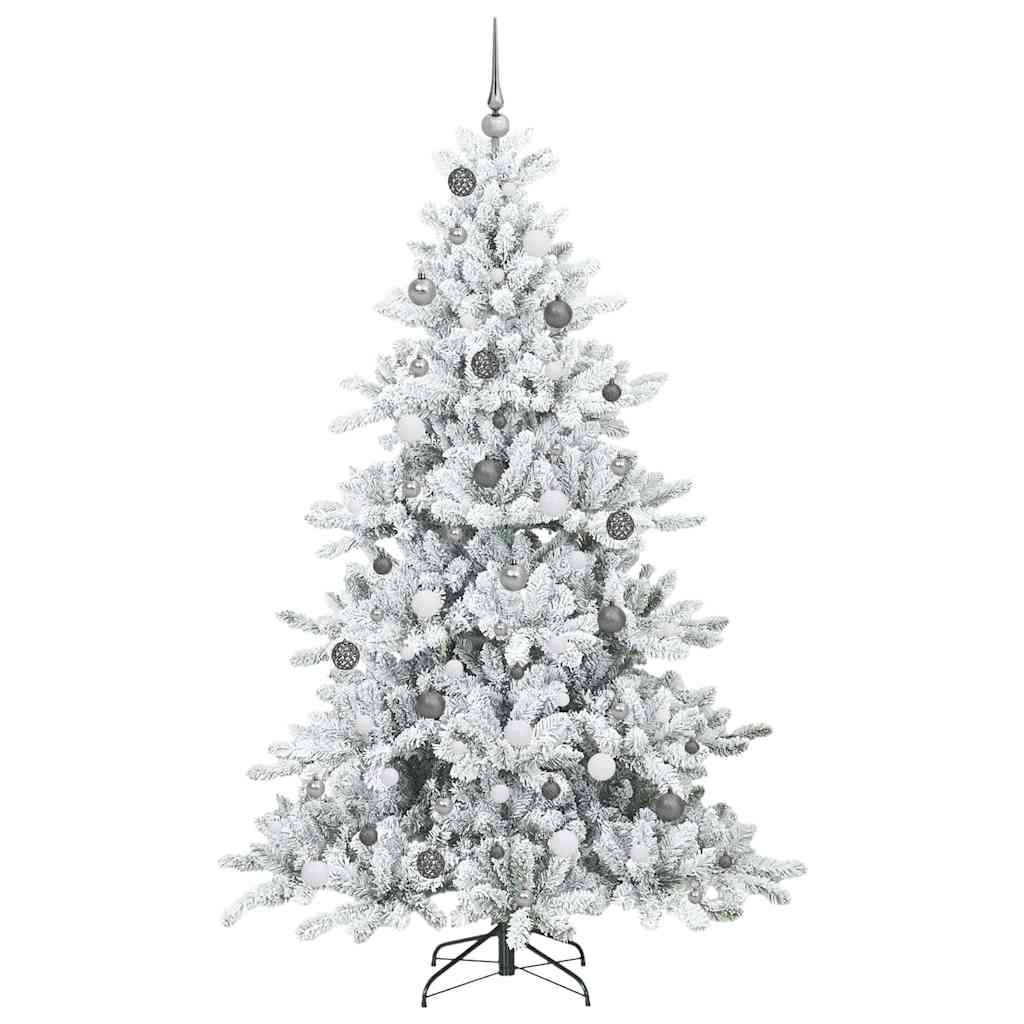 Kunstig sammensatt juletre med 300 LED-er Hvit 210 cm PVC