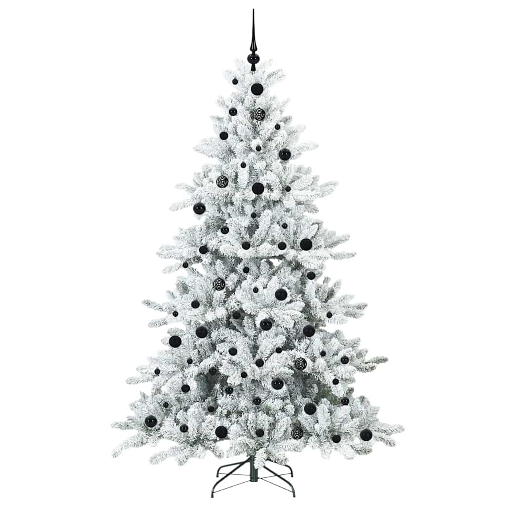 Kunstig sammensatt juletre med 300 LED-er Hvit 210 cm PVC