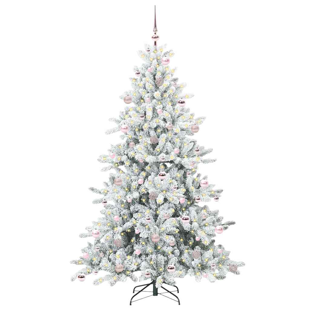 Kunstig sammensatt juletre with LEDs med stativ 210cm PVC
