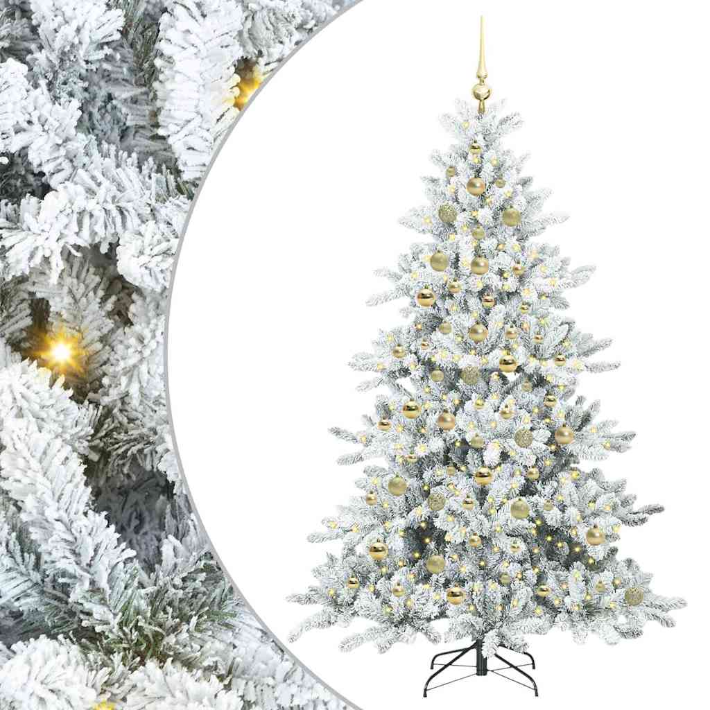 Kunstig sammensatt juletre with LEDs med stativ 210cm PVC