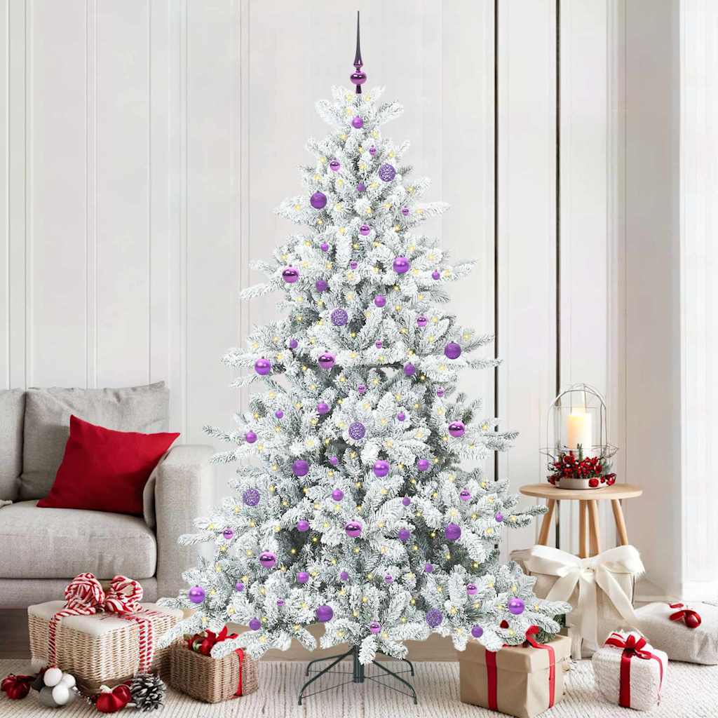 Kunstig sammensatt juletre with LEDs med stativ 210cm PVC