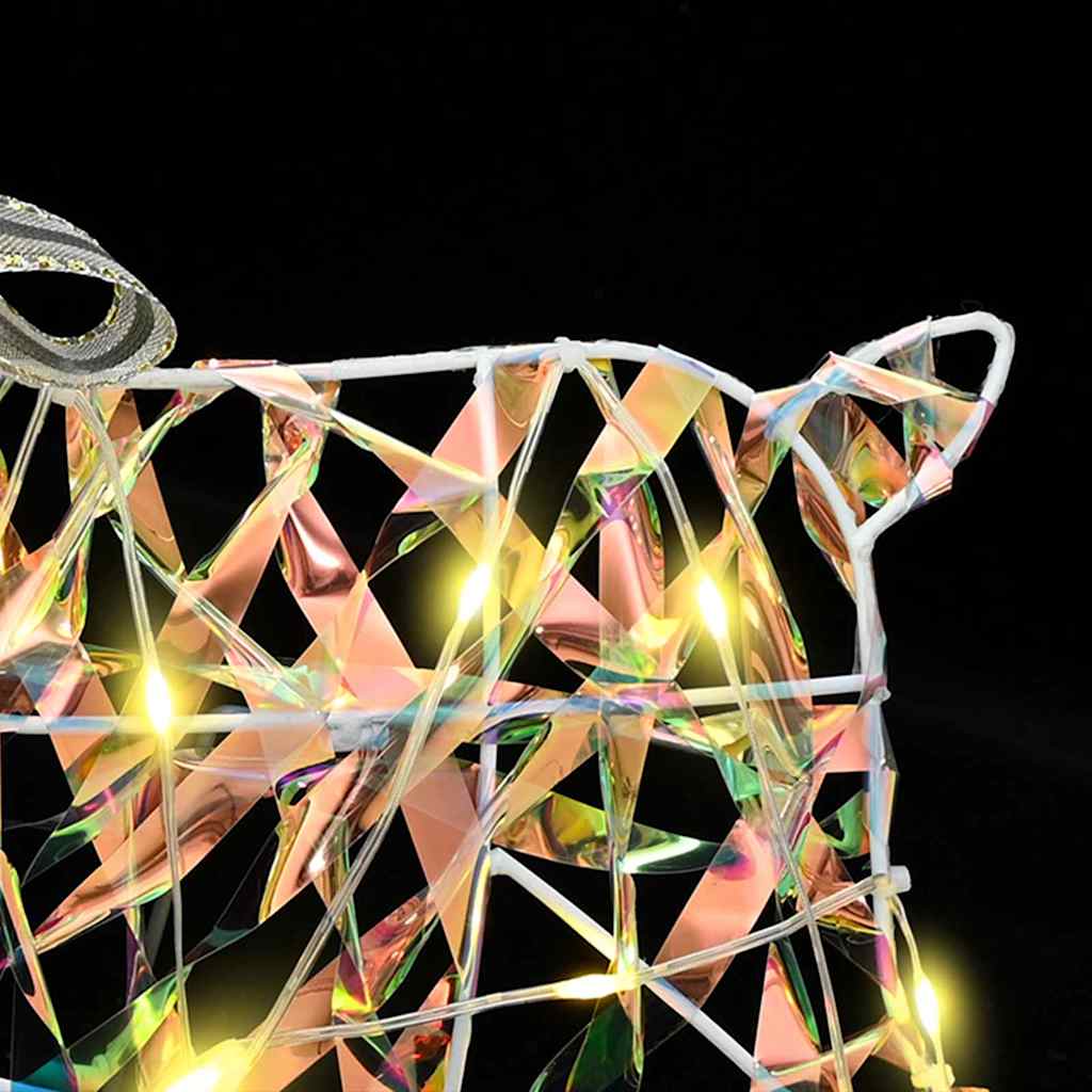 LED Reinsdyr med 80 LED 4 pcs Flerfarget 64 x 42 x 15 cm PET