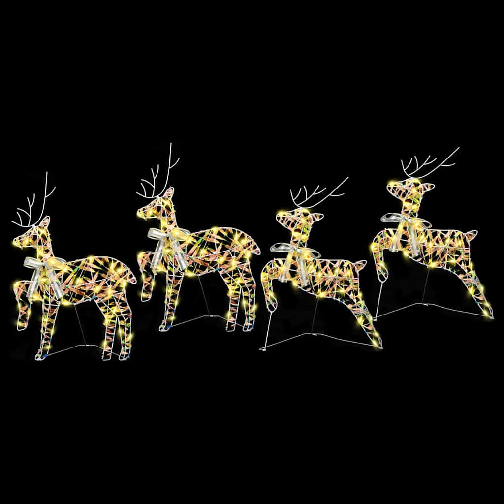 LED Reinsdyr med 80 LED 4 pcs Flerfarget 64 x 42 x 15 cm PET